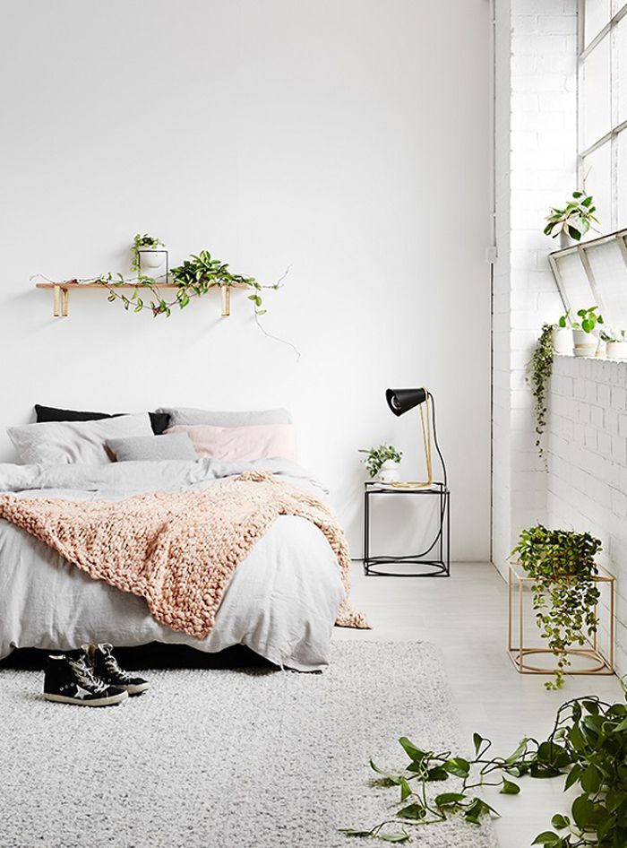 rugs in the home | bedroom | house plants | minimal interior design | clean space