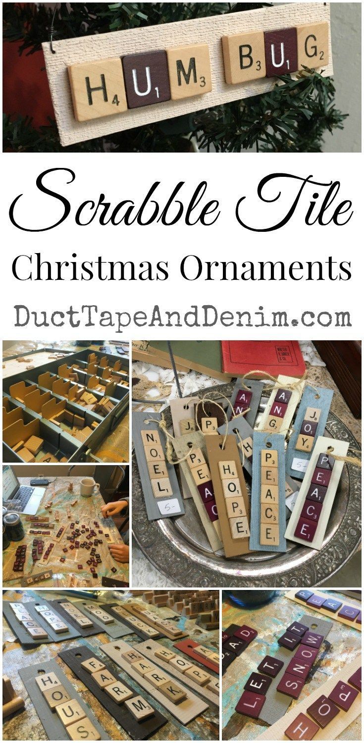 Scrabble Tile Christmas Ornaments DIY | DuctTapeAndDenim.com
