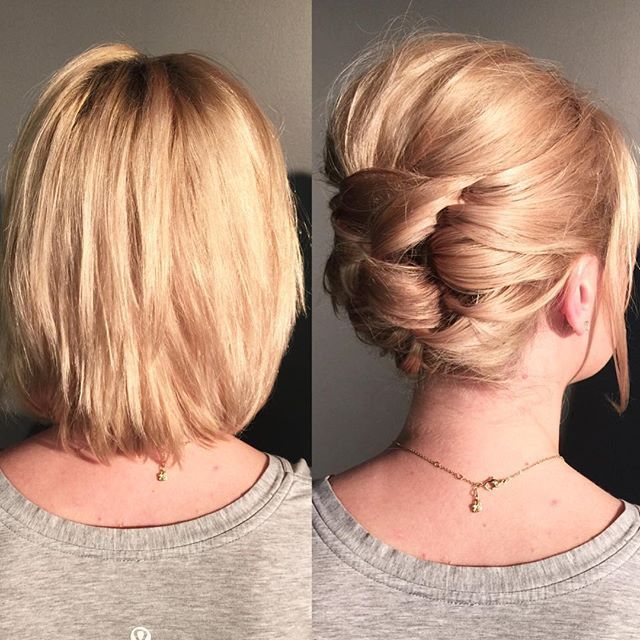 Short hair CAN go up. Here is an updo technique I demonstrated in Michigan to crea