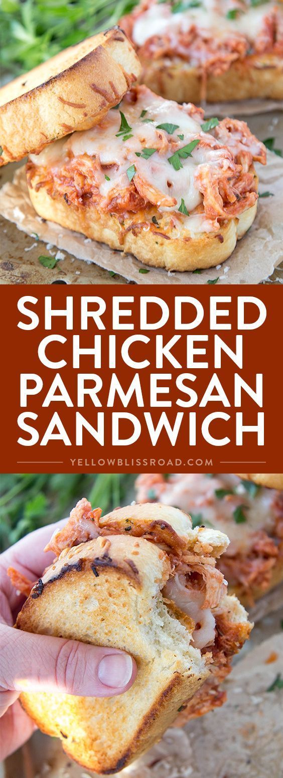 Shredded Chicken Parmesan Sandwich – Incredibly delicious and easy dinner recipe t