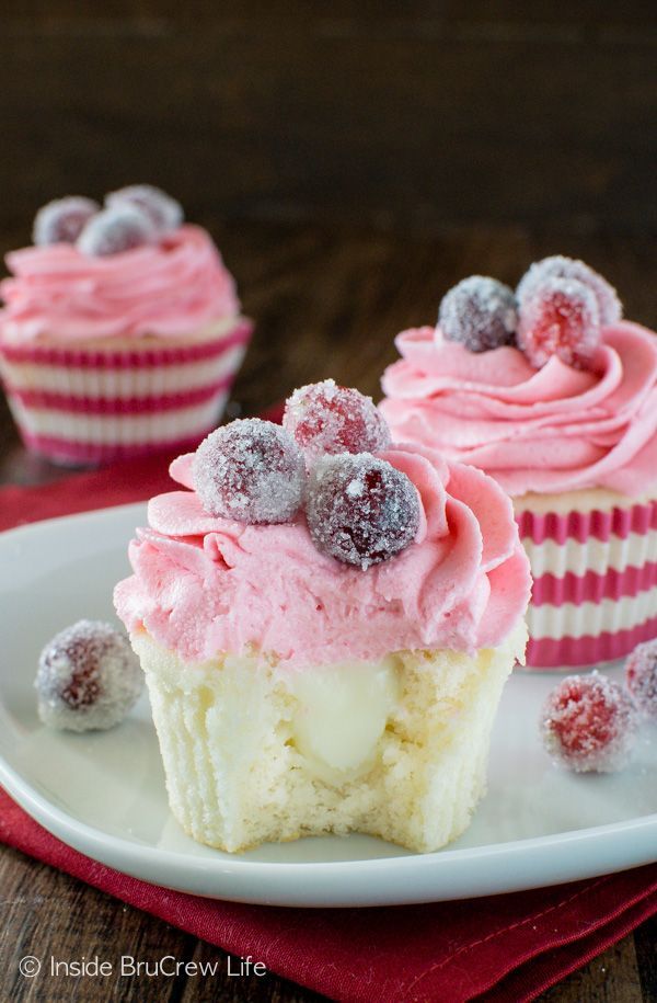 Sparkling Cranberry White Chocolate Cupcakes on MyRecipeMagic.com