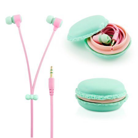 Stereo 3.5mm In Ear Earphones Earbuds Headset with Macaron Case For iPhone…