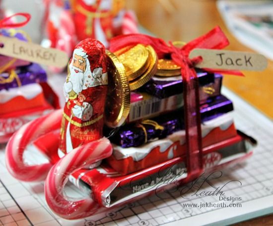 sweeties sleighs, simple to make and would be excellent table favours