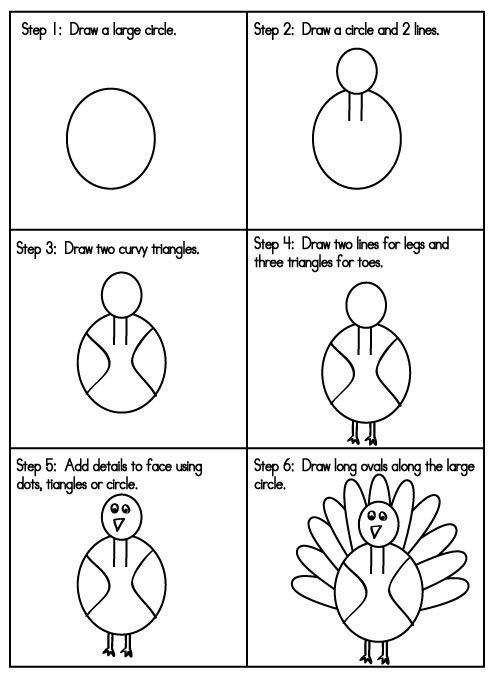 Thanksgiving Activities  How to Draw a Turkey  Sight Words