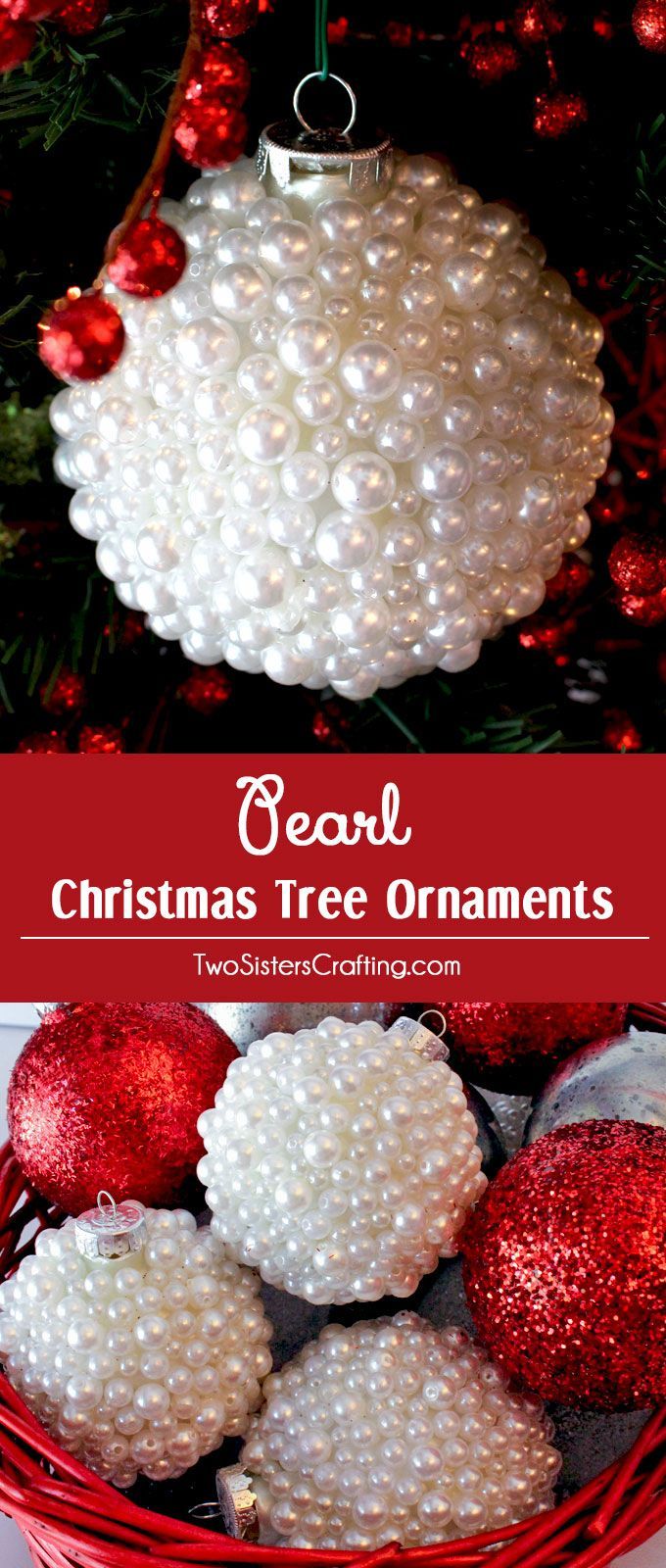 These Pearl Christmas Tree Ornaments are a fun craft that results in beautifully u
