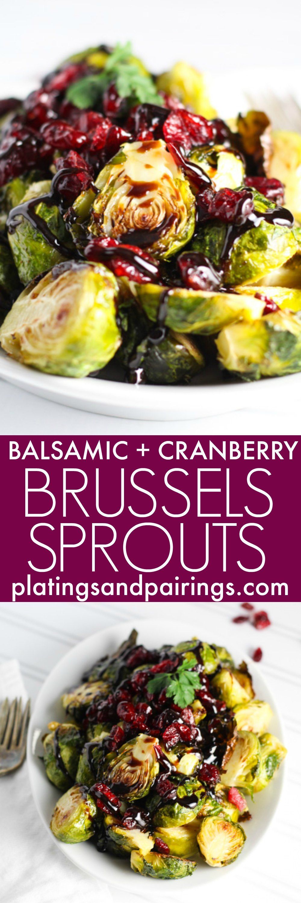 These Roasted Brussels Sprouts with Cranberries and Balsamic Reduction make a simp