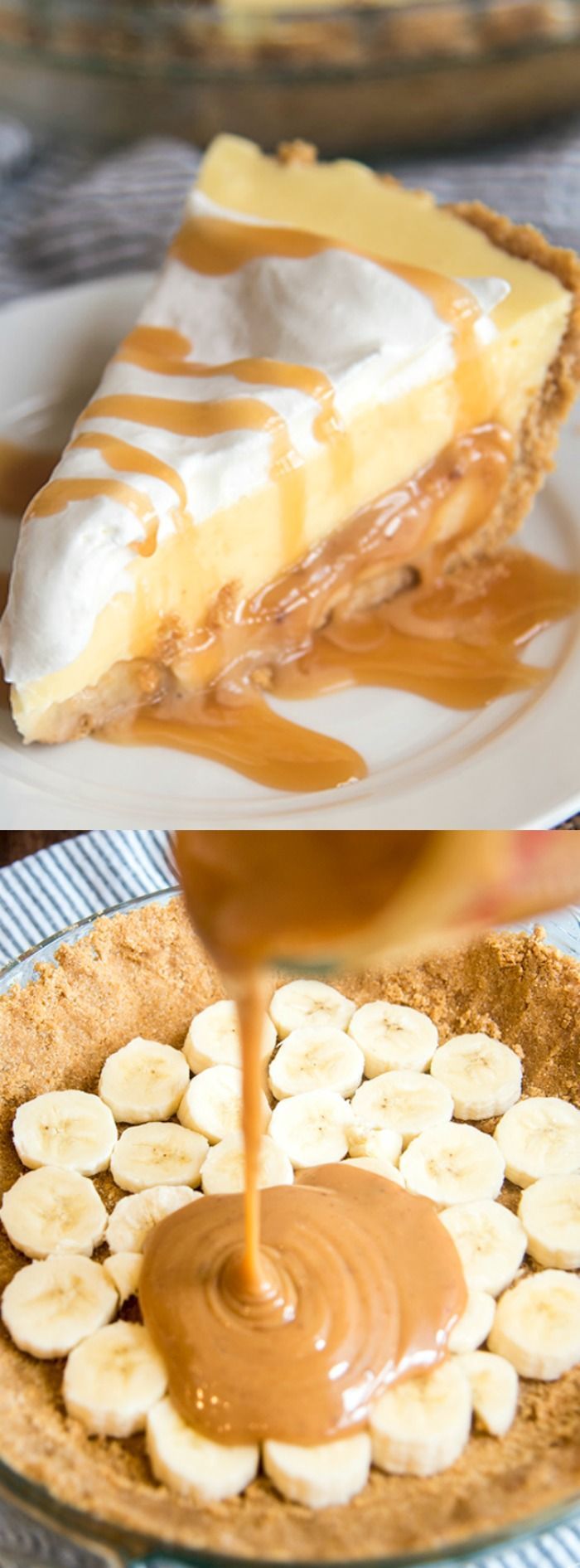 This Caramel Banana Cream Pie recipe from Aimee over at Like Mother Like Daughter