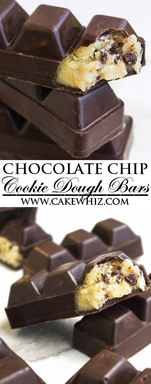 This quick and easy, no bake CHOCOLATE CHIP COOKIE DOUGH BARS recipe is secretly h