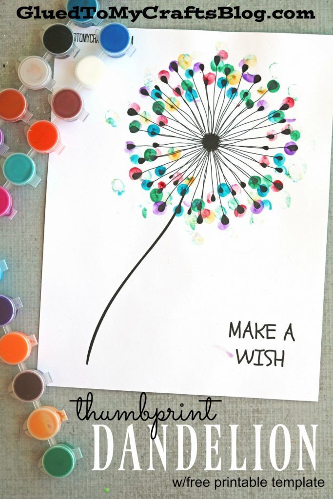 Thumbprint Dandelion – Kid Craft