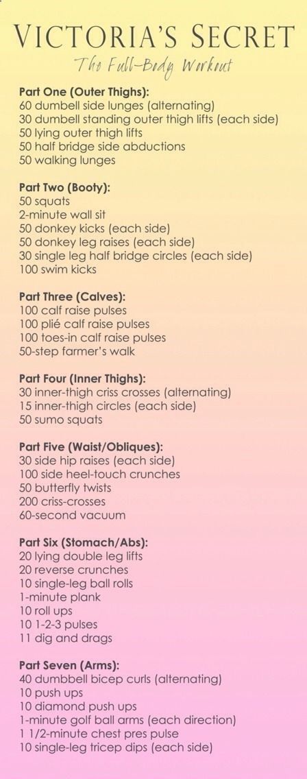 Victoria Secret Model Full-Body Workout/ gunna try this out for one month to get m