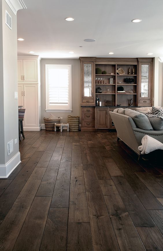 Wide Plank Hardwood Floor, Dark Wood Floor, Dark Grey Wood Floor, Diy Hardwood…