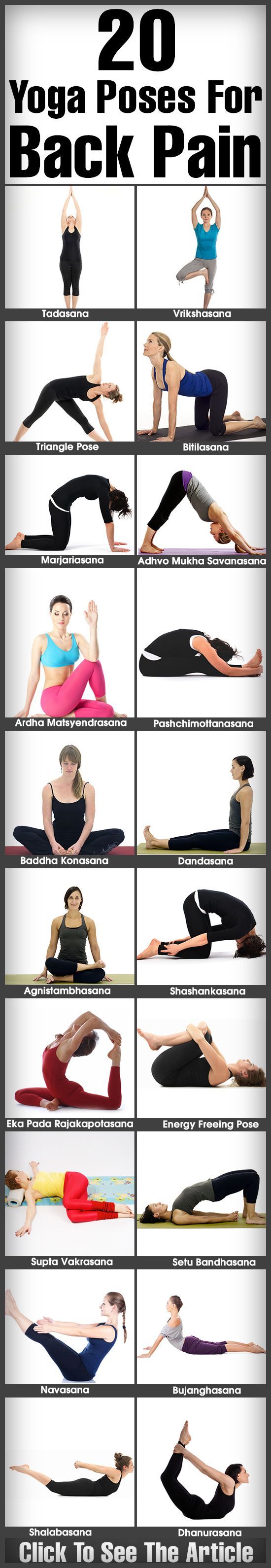 Yoga poses for back pain. Most nurses have back pain, these poses can help!