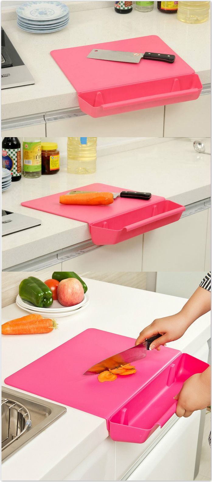 2-in-1 Creative Cutting Board with Detachable Storage Box. #kitchen_gadgets