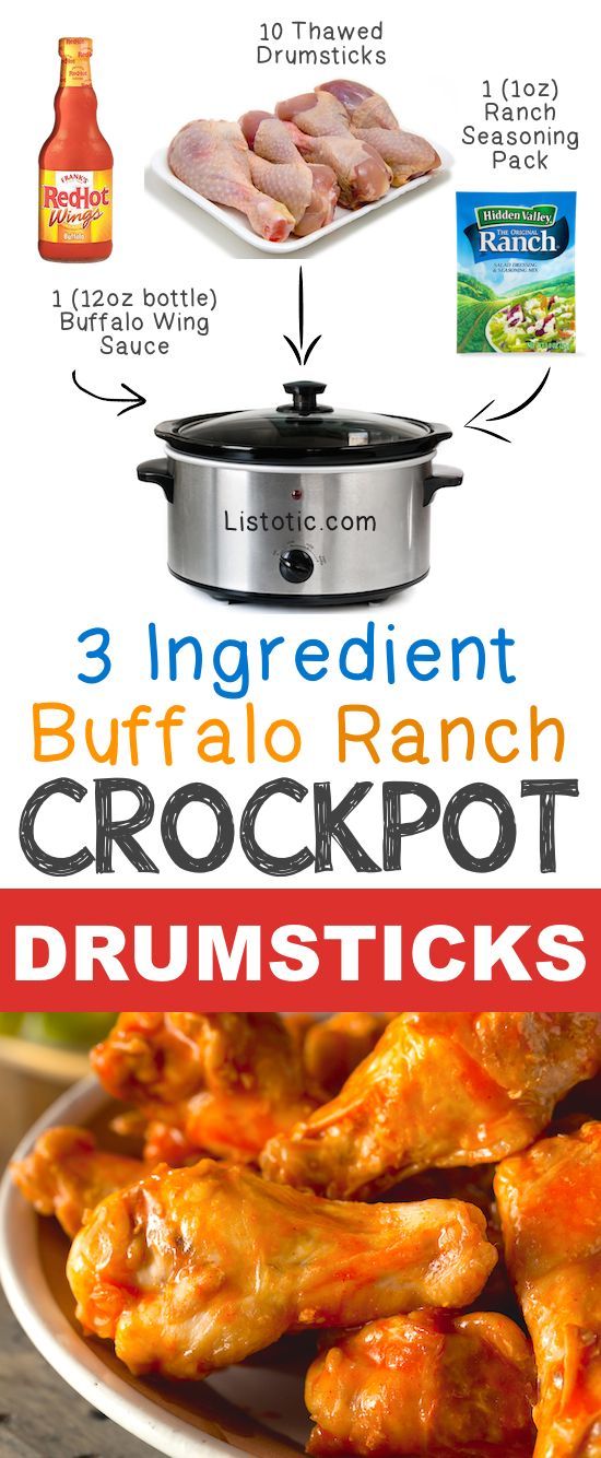 #6. 3 Ingredient Buffalo Ranch Crockpot Drumsticks | 12 Mind-Blowing Ways To Cook