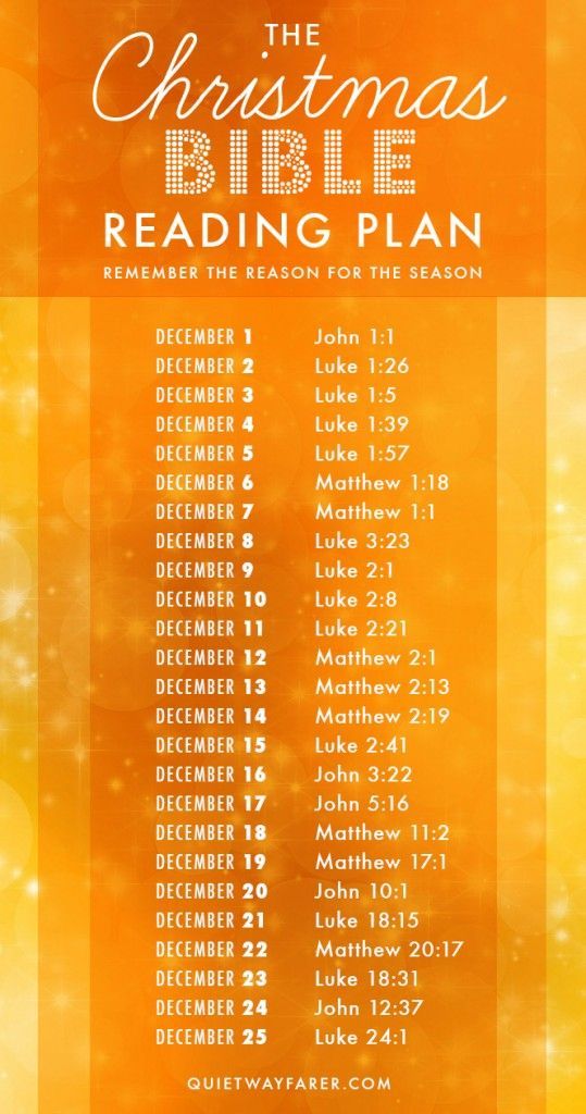 A Daily Christmas Bible Reading Plan with 25 short readings about the coming and b