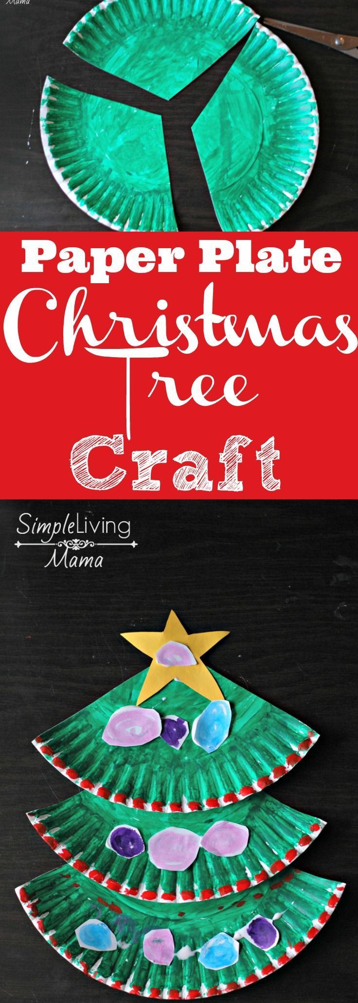 A DIY Paper Plate Christmas Tree craft made with Kwik Stix! Your kids are going to