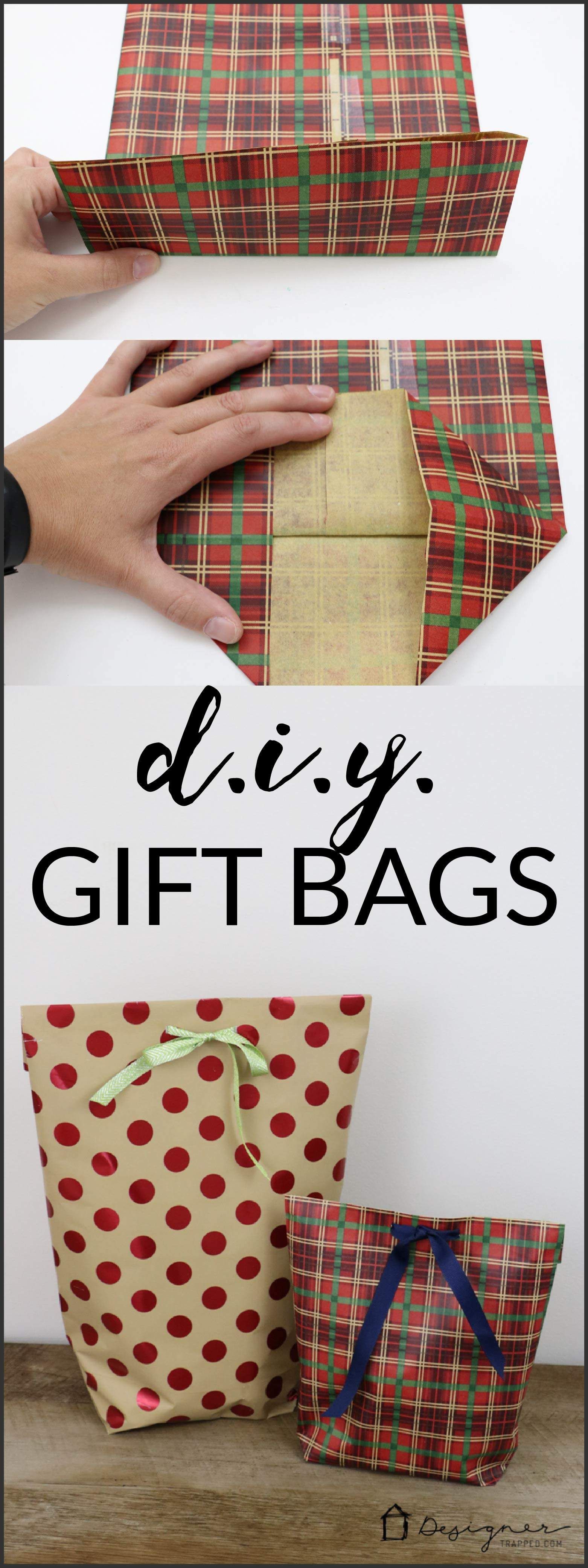 A MUST PIN FOR THE HOLIDAYS! Learn how to make a DIY gift bag from wrapping paper.