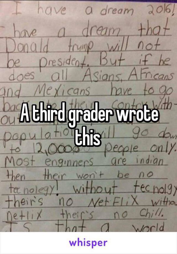 a third grader wrote this