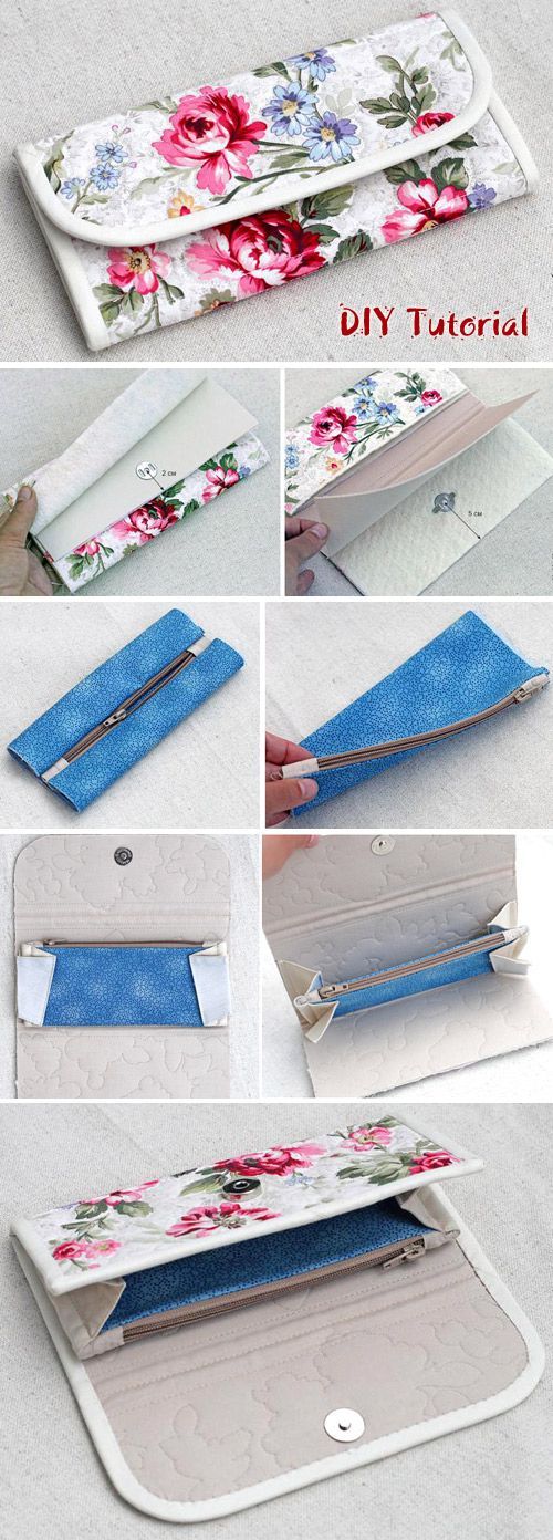 Accordion Women’s Wallet / Clutch DIY Sewing Tutorial. www.free-tutorial…