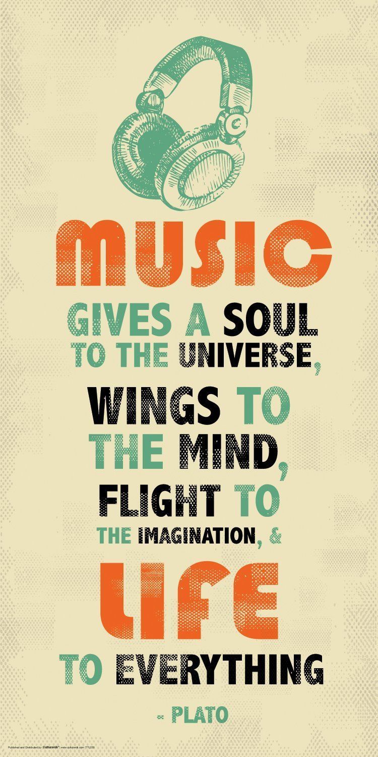 Amazon.com: Plato Music Inspirational Motivational Quote Decorative Poster Print 1