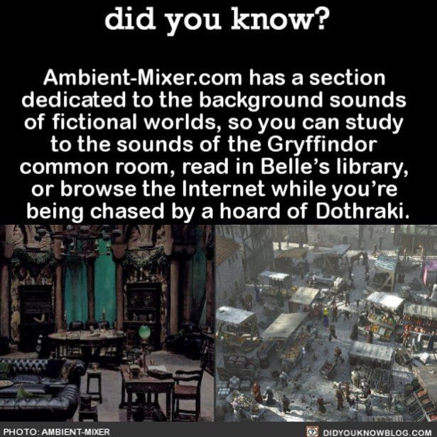 Ambient-mixer.com lets you listen to fictional ambient noises