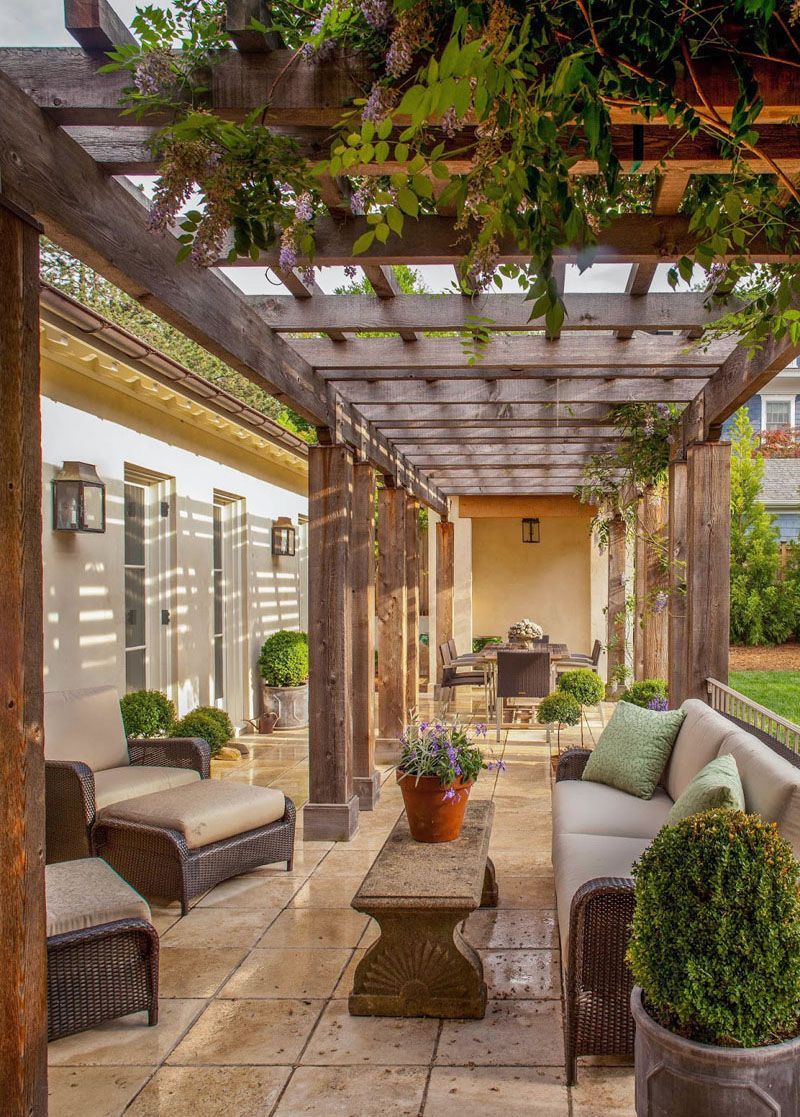 An outdoor patio is frequently viewed as an extension of the indoor living space.