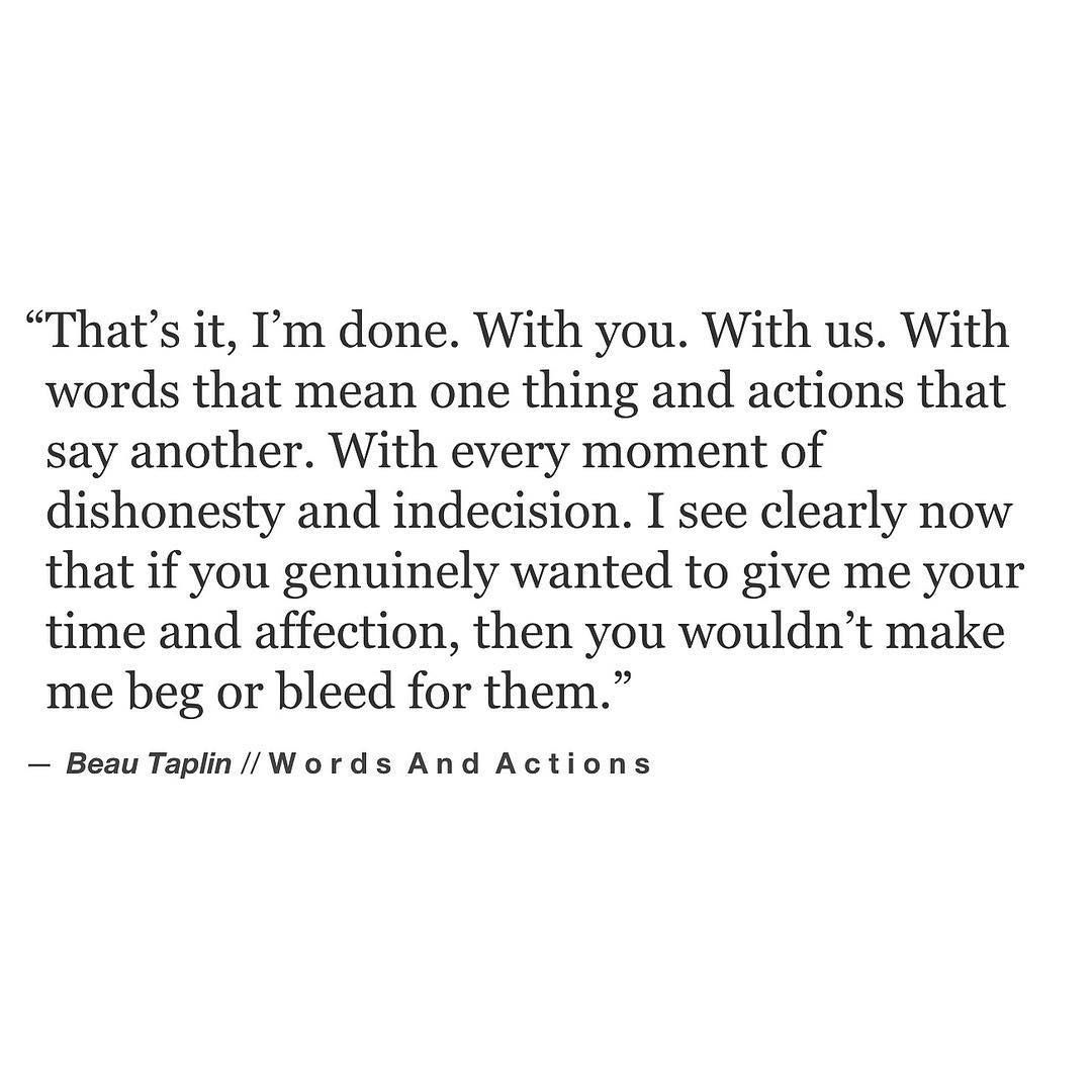 Beau Taplin | Words And Actions