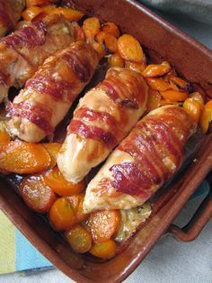 Blanc de poulet au cantal, carottes et poitrines fumées | La cuisine dici et