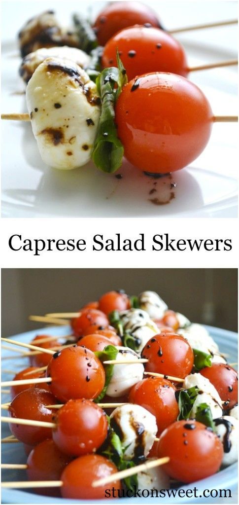 Caprese Salad Skewers - perfect for a party! | stuckonsweet.com