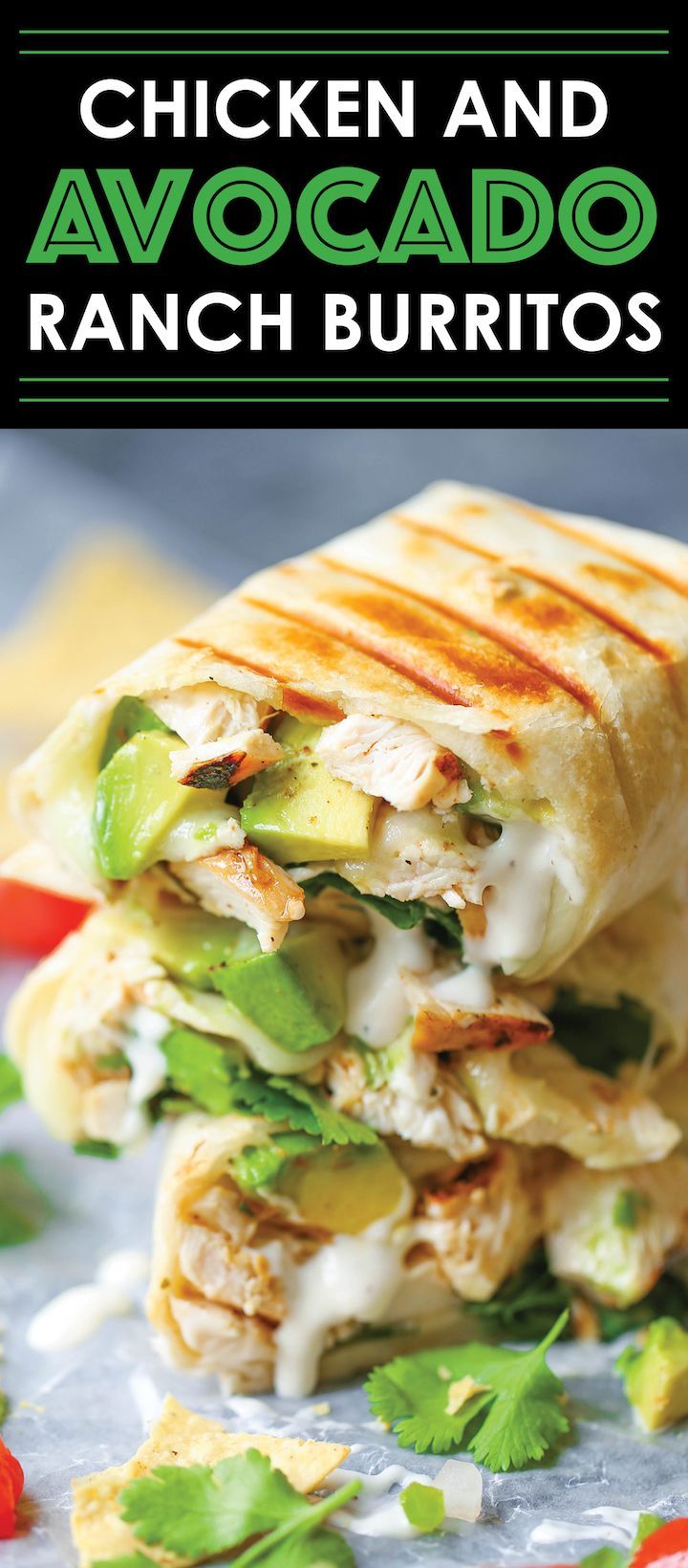 Chicken and Avocado Ranch Burritos – These come together with just 15 min prep! Yo
