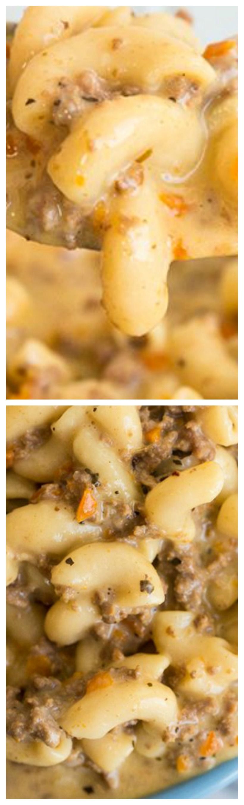 Crockpot Macaroni Cheeseburger Soup ~ The best soup you are ever going to make!