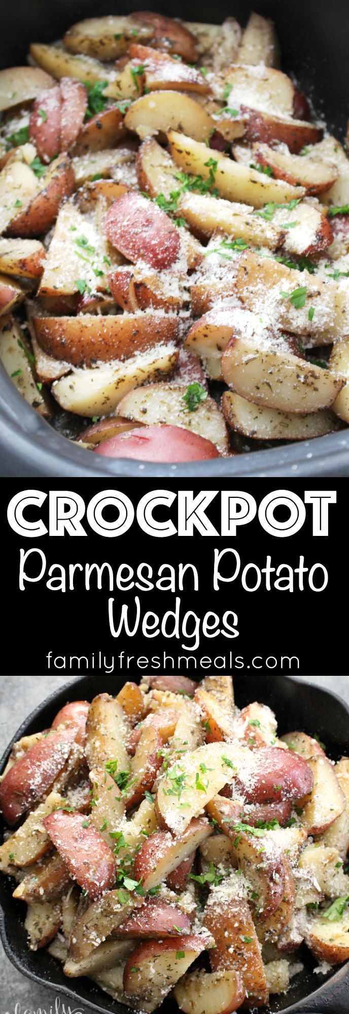 Crockpot Parmesan Potato Wedges – yummy – recipe