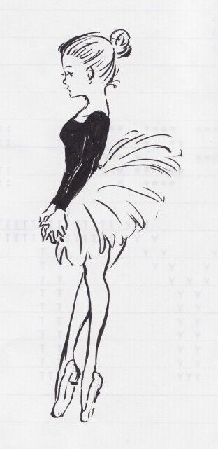 Cute marker drawing of a ballerina! I need to learn to draw like this!