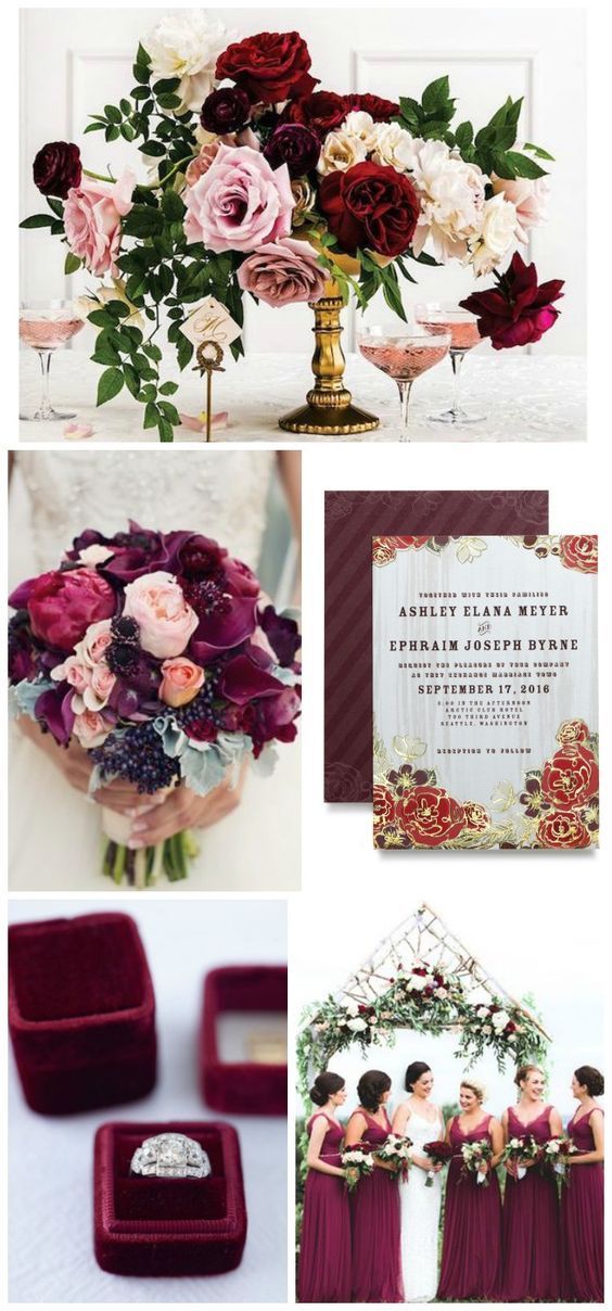 Deep rich berry hues with a touch of organic feel by @Wedding Paper Divas