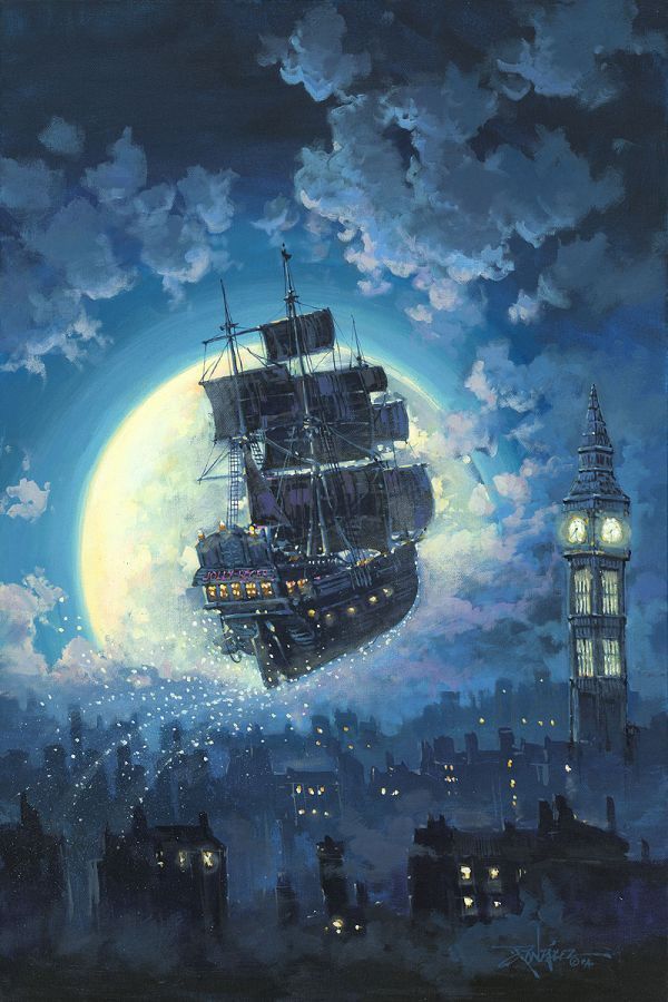 Disney Fine Art: “Sailing Into the Moon” by Rodel Gonzalez:)