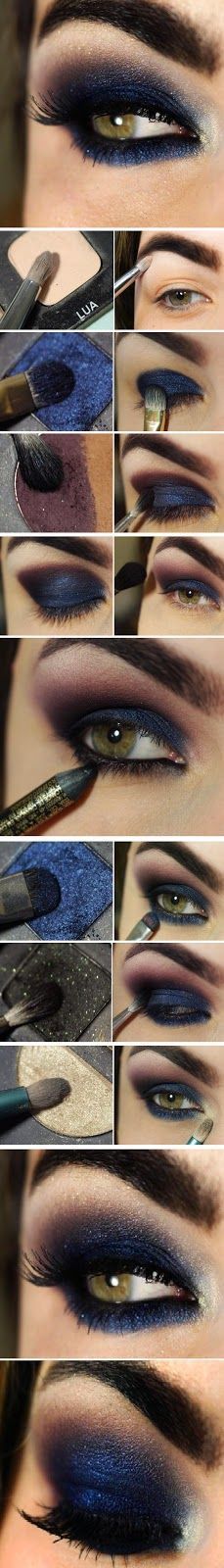 DIY Navy Blue Eye Makeup