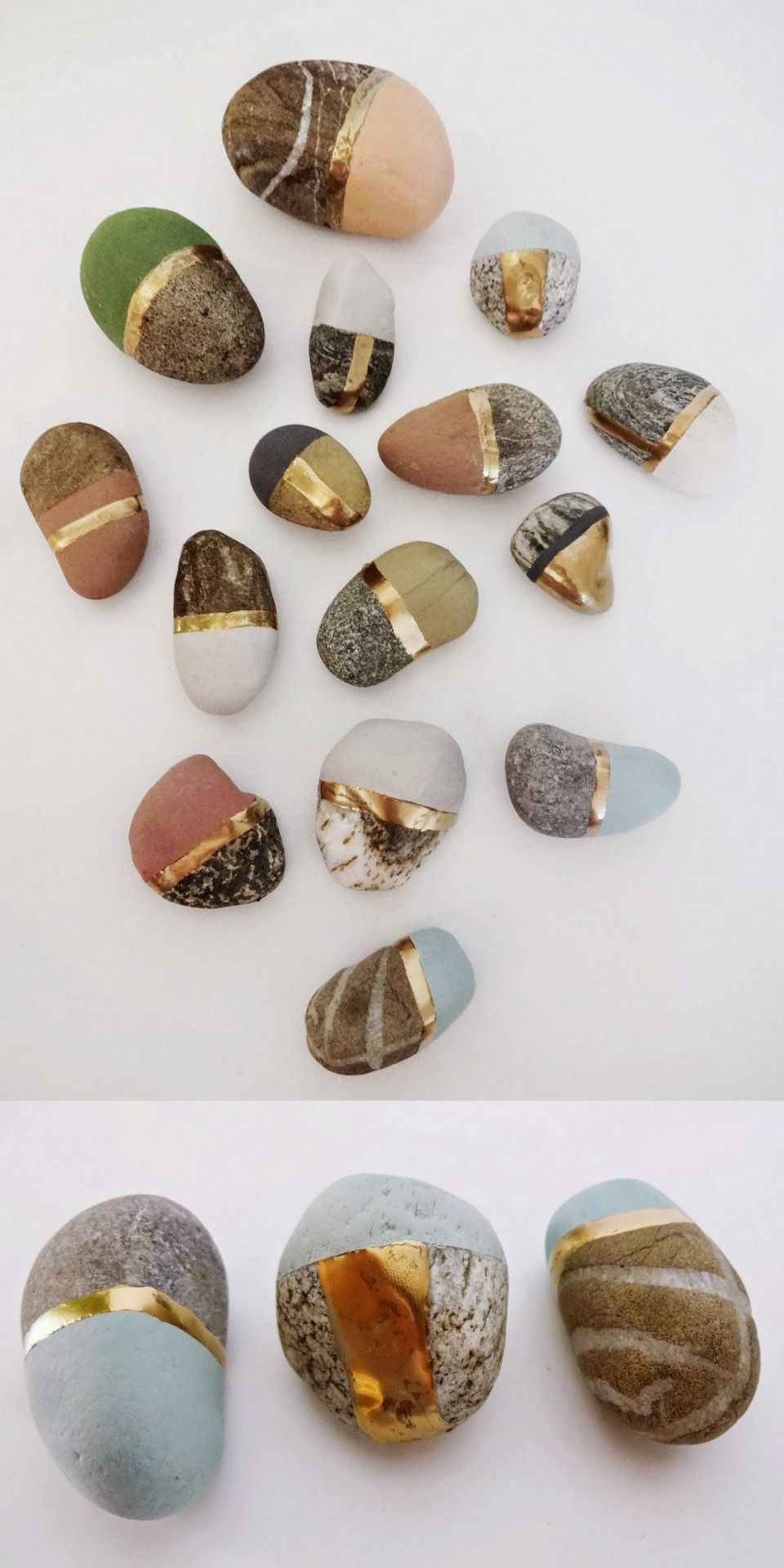DIY Painted StonesPaint special found stones with chalk and metallic paint. Give t