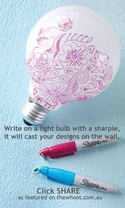 DIY Projects for Teens and Tweens and Teen Crafts Ideas – light bulb art! Cast you