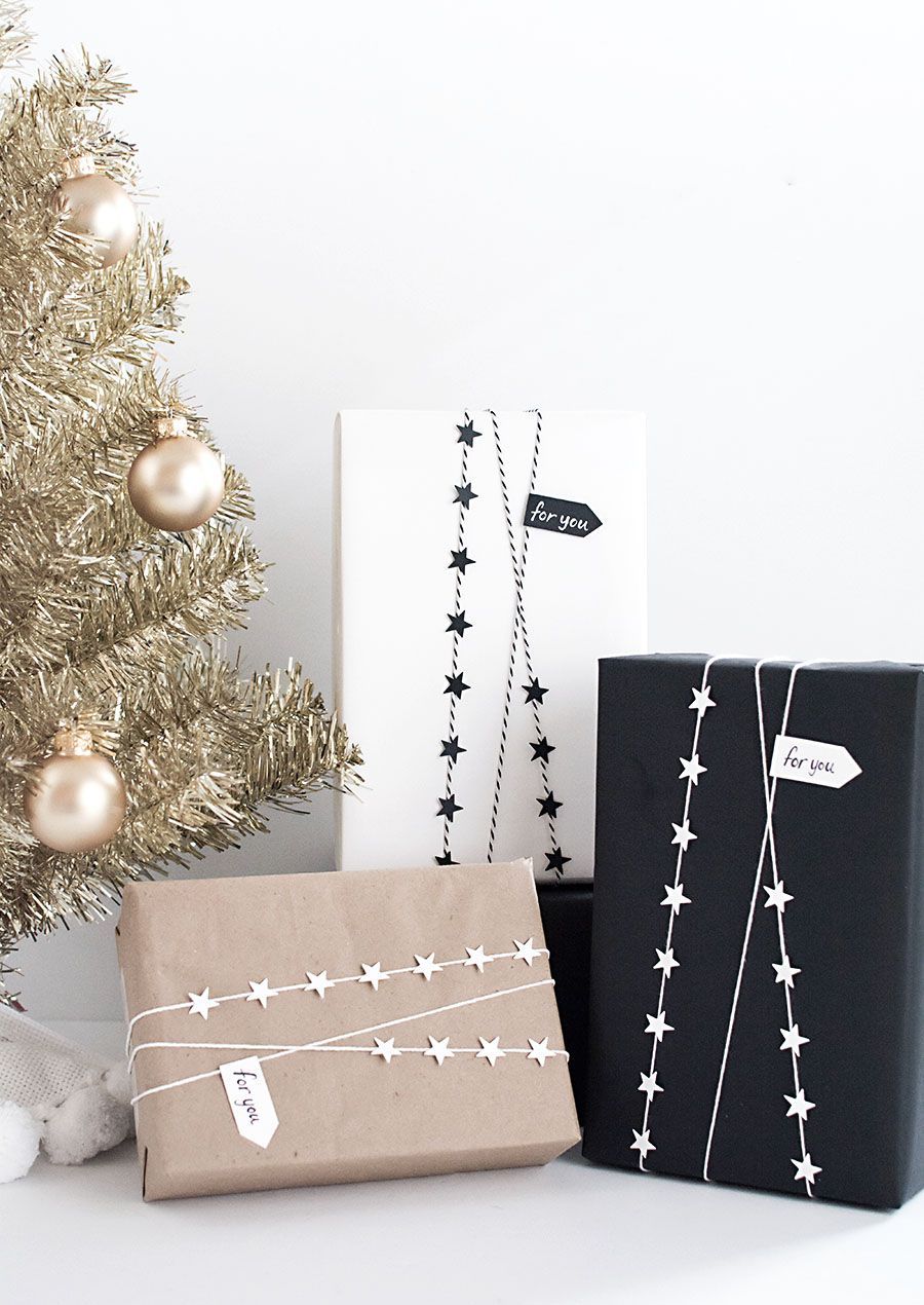 DIY- Star garland gift wrap from MichaelsMakers Homey Oh My