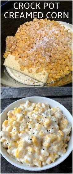 Easy Crock Pot Creamed Corn Recipe for Thanksgiving. All you need is: 20-30 oz of