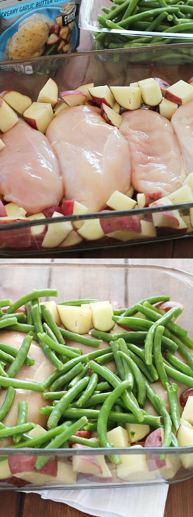 Easy {One Pot} Garlic Butter Chicken, Green Beans & Potatoes – an easy dinner