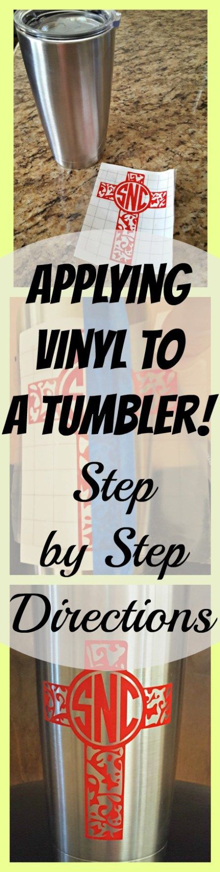 Easy to follow directions on applying a vinyl decal to a tumbler.  Got to do this!