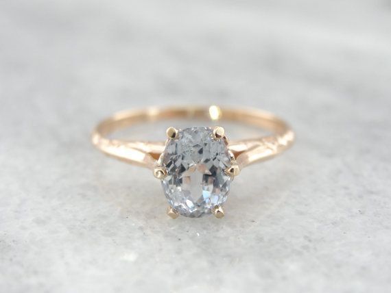 Fine Pale Lavender Sapphire #Ring in Rose Gold.