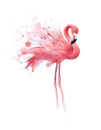 “Flamingo” Watercolor Art Print Signed by Artist DJ Rogers David J. Rogers Fine Ar