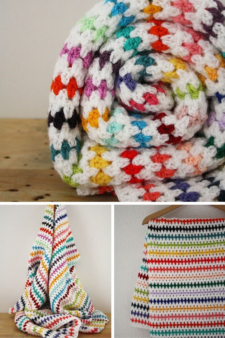 FREE crochet pattern for a crochet blanket. Crochet a blanket in a diamond stitch