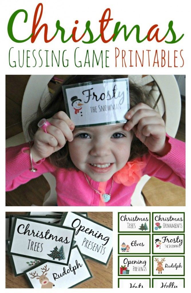 Free printable Christmas guessing game. Great for family game night!