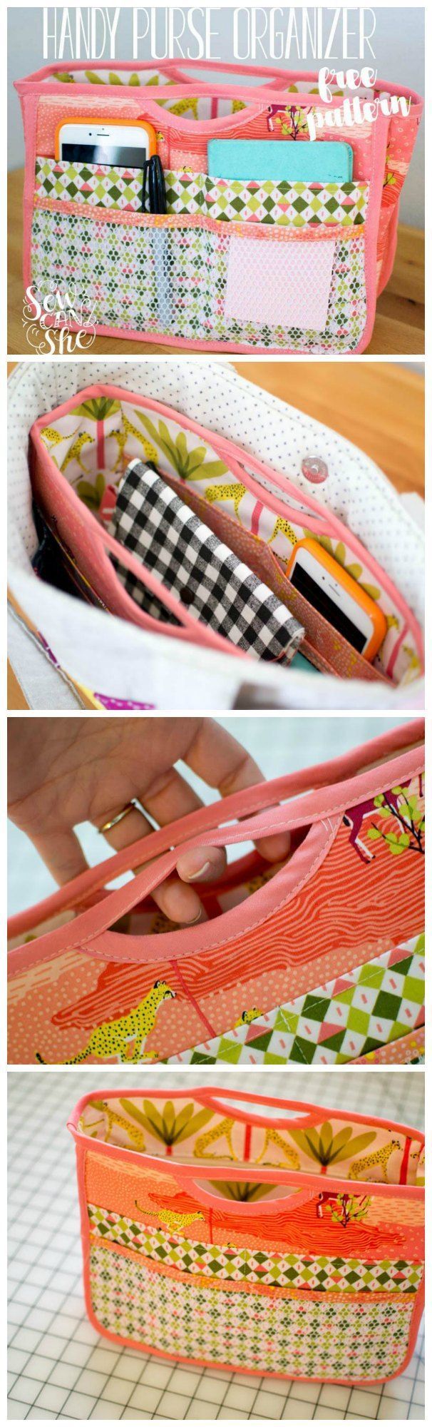 Free sewing pattern for this smart purse organizer. I love using these to transfer