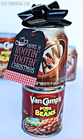 Funny “Rootin Tootin” Christmas Gift Idea + Free Printable Tags #White elephant gi