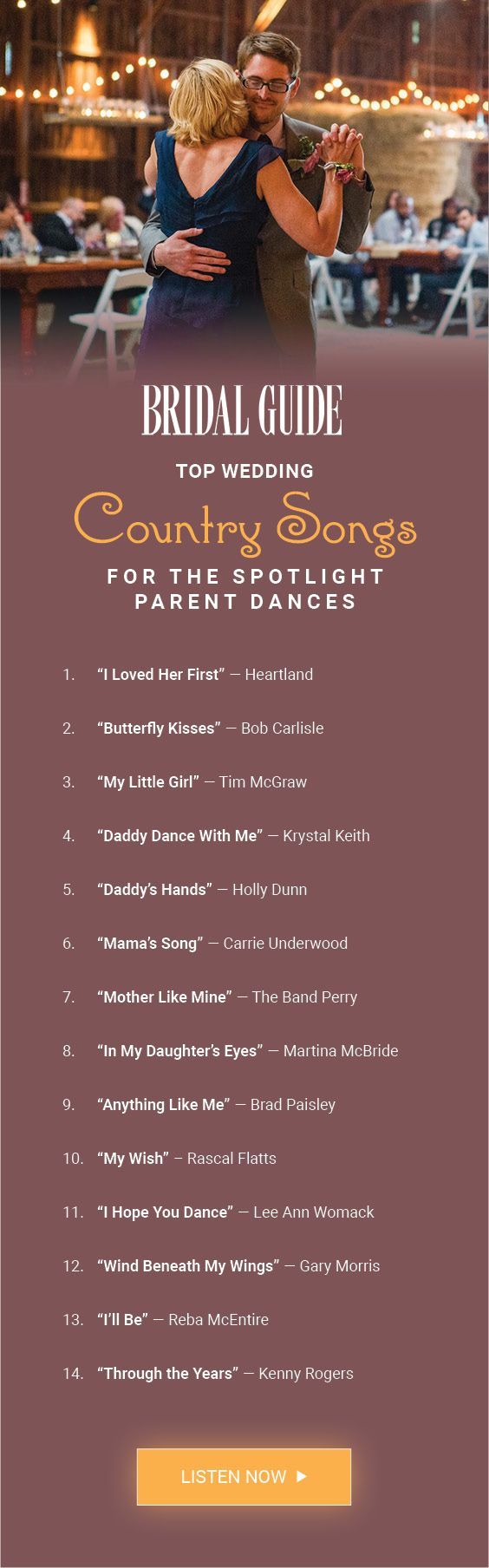 Get top song recommendations for the father-daughter dance and mother-son dance!