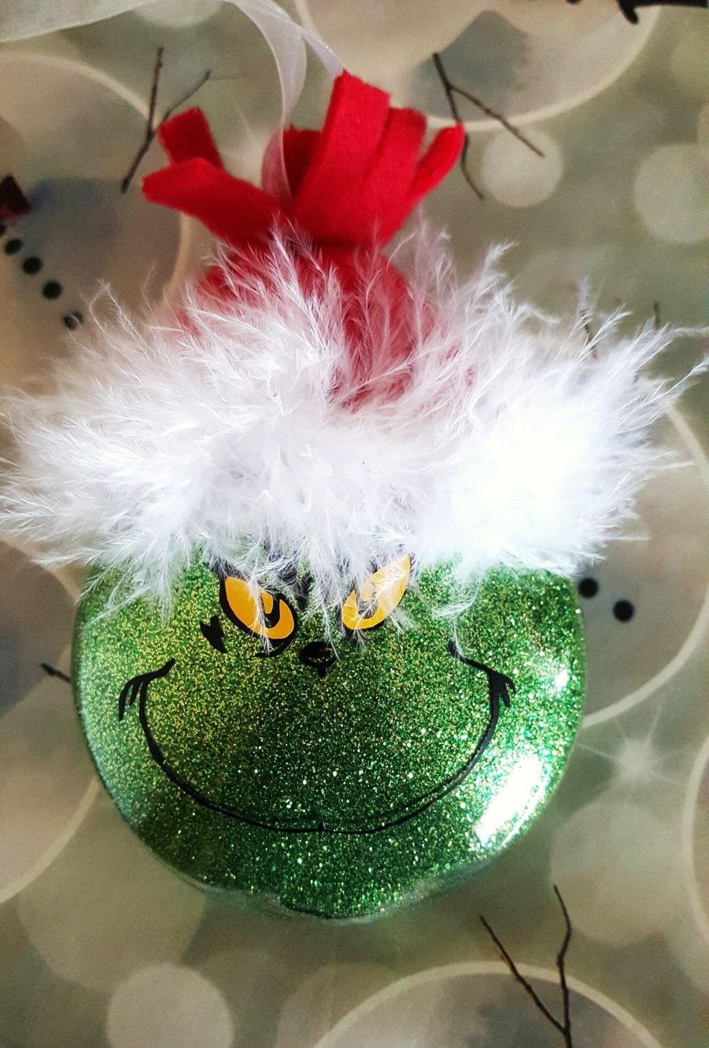 Grinch Ornament, Mr. Grinch, Christmas, The Grinch, Ornaments, Glitter…